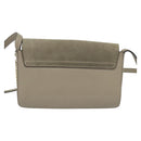 Chloe Fay Shoulder Bag Suede Leather Gray Gold Auth sw536-2