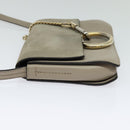 Chloe Fay Shoulder Bag Suede Leather Gray Gold Auth sw536-3