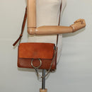 Chloe Fay Shoulder Bag Suede Leather Orange Gold Auth sw537-25