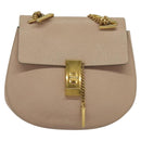 Chloe Chain Drew Shoulder Bag Leather Pink Gold Auth sw539-13