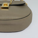 Chloe Chain Drew Shoulder Bag Leather Gray Gold Auth sw540-14