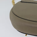 Chloe Chain Drew Shoulder Bag Leather Gray Gold Auth sw540-15