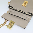 Chloe Chain Drew Shoulder Bag Leather Gray Gold Auth sw540-17
