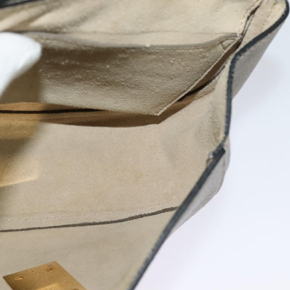 Chloe Chain Drew Shoulder Bag Leather Gray Gold Auth sw540