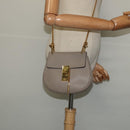 Chloe Chain Drew Shoulder Bag Leather Gray Gold Auth sw540-22