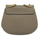 Chloe Chain Drew Shoulder Bag Leather Gray Gold Auth sw540-2