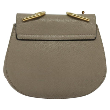 Chloe Chain Drew Shoulder Bag Leather Gray Gold Auth sw540 - 0