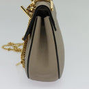 Chloe Chain Drew Shoulder Bag Leather Gray Gold Auth sw540-4