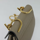 Chloe Chain Drew Shoulder Bag Leather Gray Gold Auth sw540-6