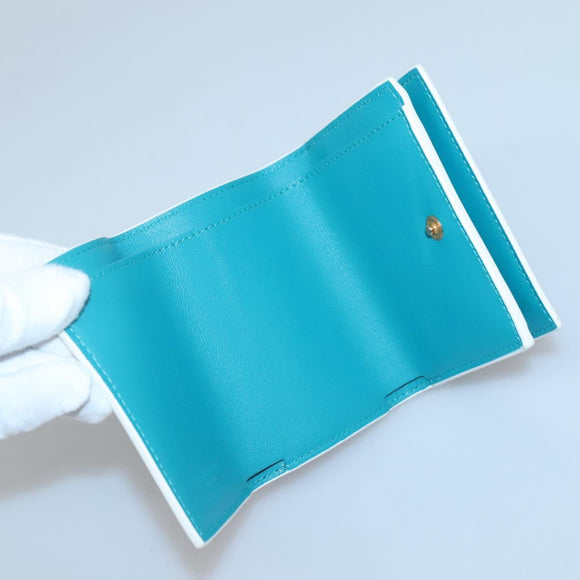 SAINT LAURENT Wallet Leather Gold White Auth sw546