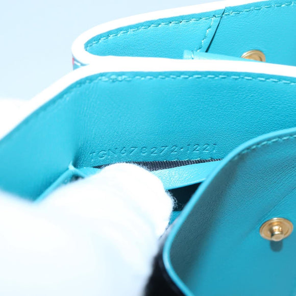 SAINT LAURENT Wallet Leather Gold White Auth sw546