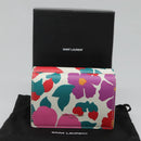 SAINT LAURENT Wallet Leather Gold White Auth sw546-12