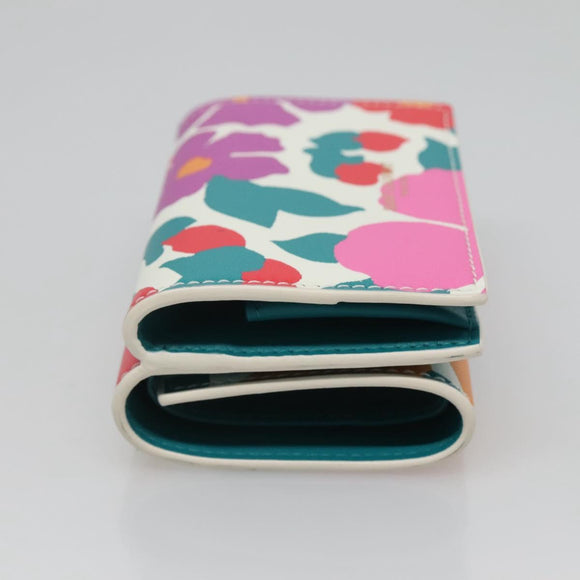 SAINT LAURENT Wallet Leather Gold White Auth sw546