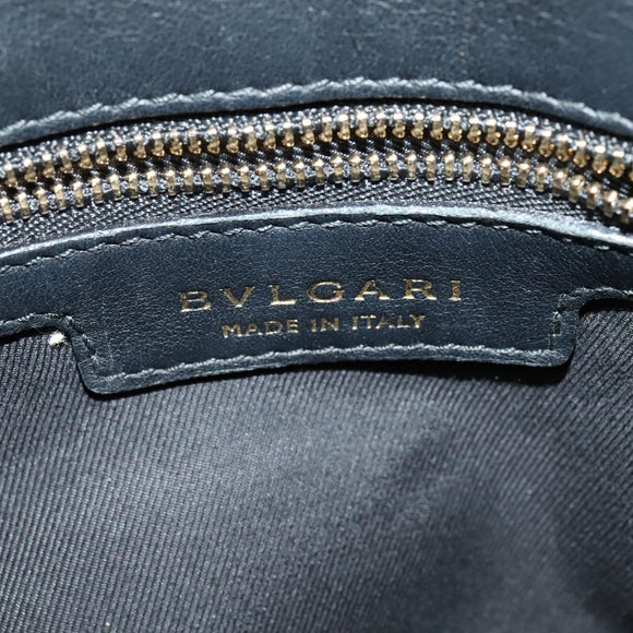 BVLGARI Leoni Hand Bag Leather 2way Gold Auth sw547