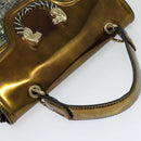 BVLGARI Leoni Hand Bag Leather 2way Gold Auth sw547-6