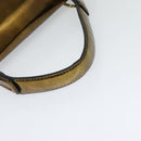 BVLGARI Leoni Hand Bag Leather 2way Gold Auth sw547-7