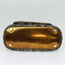 BVLGARI Leoni Hand Bag Leather 2way Gold Auth sw547-5