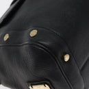 BVLGARI Shoulder Bag Leather Black Gold Auth sw548-14