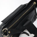 BVLGARI Shoulder Bag Leather Black Gold Auth sw548-10