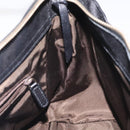 BVLGARI Shoulder Bag Leather Black Gold Auth sw548-21