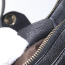 BVLGARI Shoulder Bag Leather Black Gold Auth sw548-12