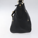 BVLGARI Shoulder Bag Leather Black Gold Auth sw548-4