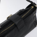 BVLGARI Shoulder Bag Leather Black Gold Auth sw548-6
