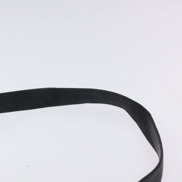 BVLGARI Shoulder Bag Leather Black Gold Auth sw548