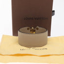 LOUIS VUITTON Brass Save Bracelet Leather Beige M6750 LV Auth sw557-10