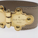 LOUIS VUITTON Brass Save Bracelet Leather Beige M6750 LV Auth sw557-6