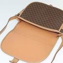 CELINE Macadam Canvas Shoulder Bag PVC Leather Brown Gold Auth sw561-17