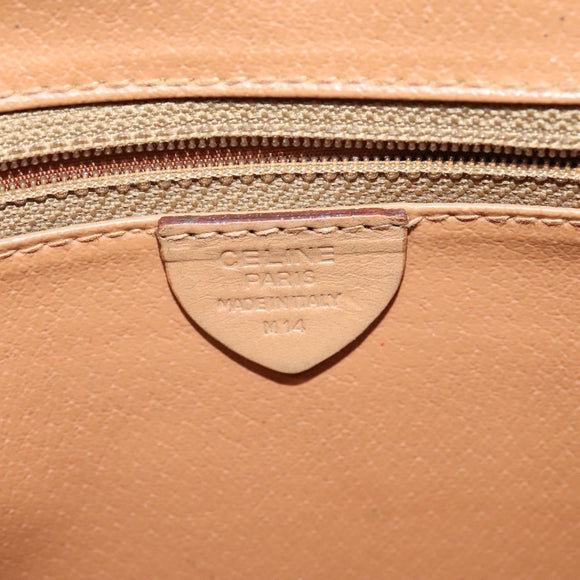 CELINE Macadam Canvas Shoulder Bag PVC Leather Brown Gold Auth sw561