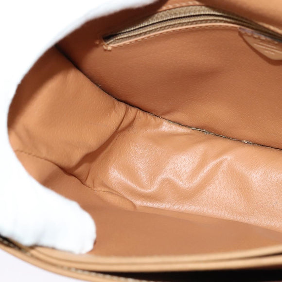 CELINE Macadam Canvas Shoulder Bag PVC Leather Brown Gold Auth sw561