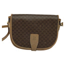 CELINE Macadam Canvas Shoulder Bag PVC Leather Brown Gold Auth sw561-13