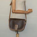 CELINE Macadam Canvas Shoulder Bag PVC Leather Brown Gold Auth sw561-22