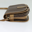 CELINE Macadam Canvas Shoulder Bag PVC Leather Brown Gold Auth sw561-3