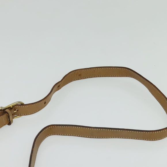 CELINE Macadam Canvas Shoulder Bag PVC Leather Brown Gold Auth sw561