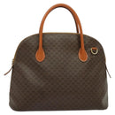 CELINE Macadam Canvas Hand Bag PVC Leather Brown Gold Auth sw562-13