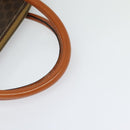 CELINE Macadam Canvas Hand Bag PVC Leather Brown Gold Auth sw562-7