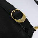 GUCCI Shoulder Bag Leather Black Gold Auth sw564-10