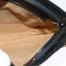 GUCCI Shoulder Bag Leather Black Gold Auth sw564-17