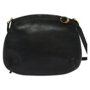 GUCCI Shoulder Bag Leather Black Gold Auth sw564-13