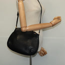 GUCCI Shoulder Bag Leather Black Gold Auth sw564-20