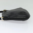 GUCCI Shoulder Bag Leather Black Gold Auth sw564-3