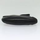 GUCCI Shoulder Bag Leather Black Gold Auth sw564-5