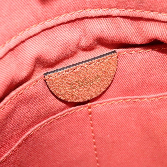 Chloe Angie Hand Bag Leather 2way Pink Gold Auth sw569