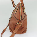 Chloe Angie Hand Bag Leather 2way Pink Gold Auth sw569-4