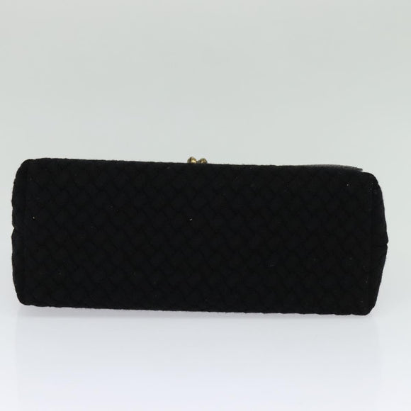 BOTTEGA VENETA Chain Shoulder Bag Cotton Black Gold Auth sw586