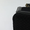 BOTTEGA VENETA Chain Shoulder Bag Cotton Black Gold Auth sw586-9