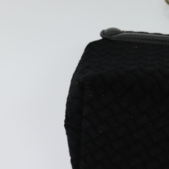 BOTTEGA VENETA Chain Shoulder Bag Cotton Black Gold Auth sw586